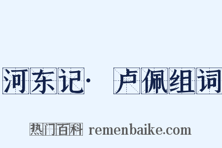河东记·卢佩组词是什么意思的图片